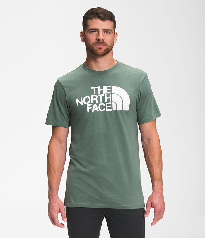 Camiseta The North Face Hombre Manga Corta Half Dome - Colombia LNEZFC482 - Verde